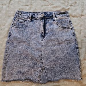 Acid Wash Denim Skirt